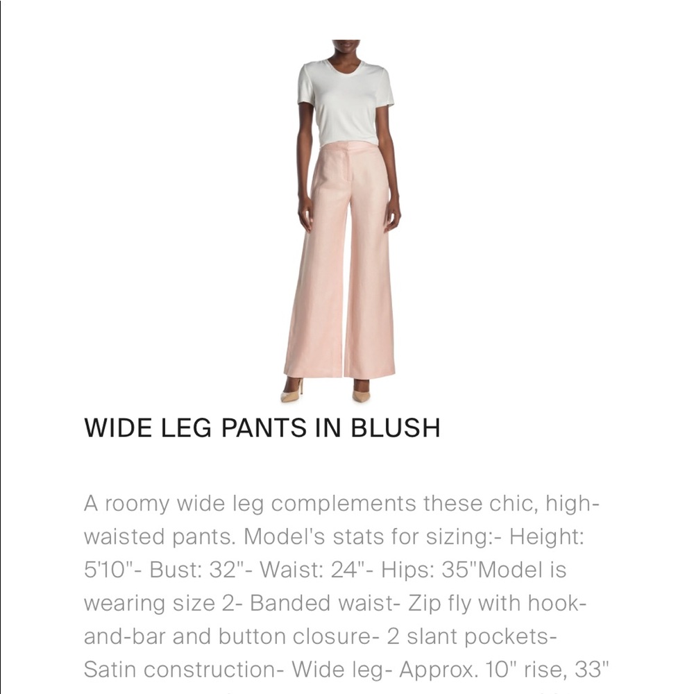 Donna Karan Women -wide leg pants ,blush color .
